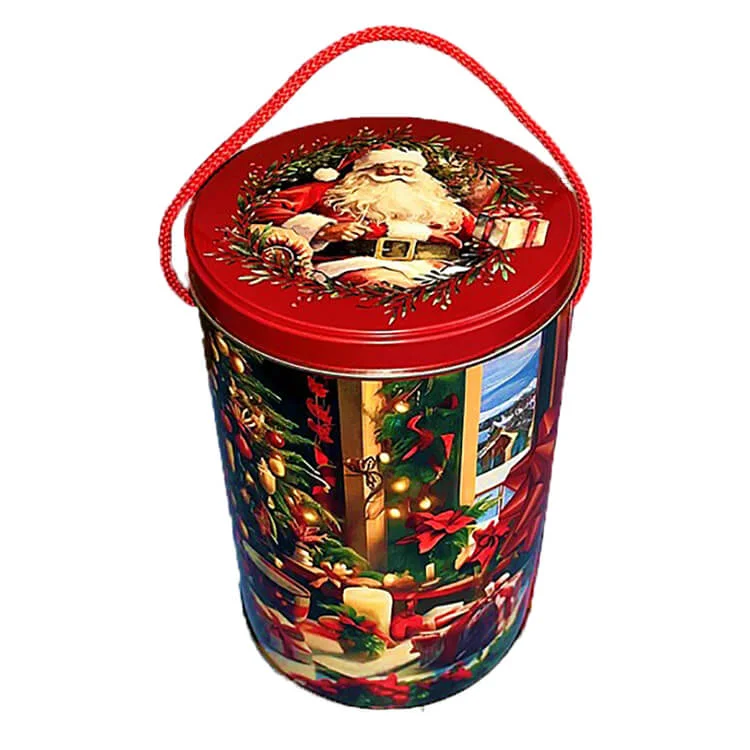 жерстяна коробка червоного кольору з дівчинкою